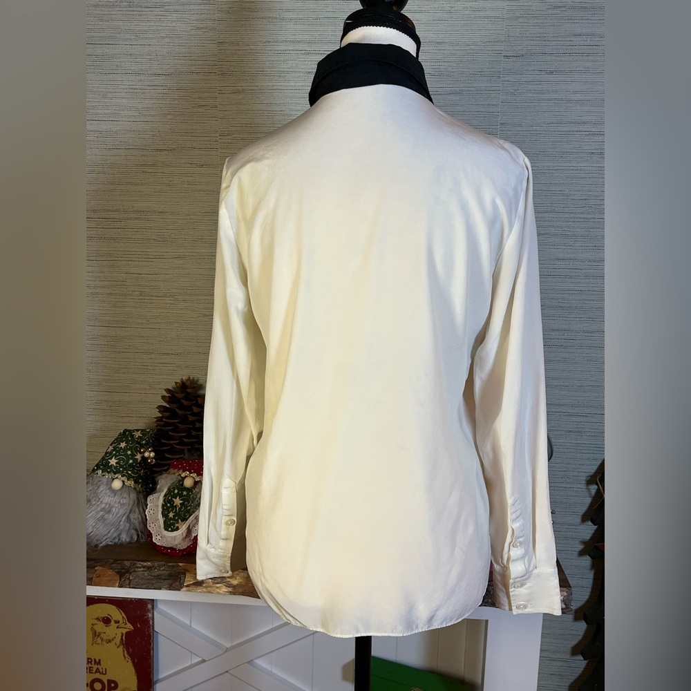 kate spade Cream and Black Bow-Embellished Silk Blouse - Picture 4 of 9